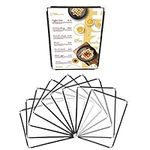 Belle Vous A5 Menu Covers (10 Pack) - Single Page Double View American Style Menu Holders - Black Trim with Clear View Menu Covers with Corner Protectors - For Restaurants, Bars, Cafes, Food & Drink