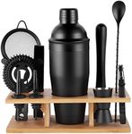 JNWINOG 11Pcs-Cocktail Shaker Set Black Bartending Kit 25oz Cocktail Bar Set Cocktail Mix Drink Making Kit Professional Bar and Home Drink Bar Tools for Bartender(Matte Black)