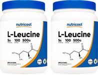 Nutricost Pure L-Leucine Powder 500 Grams (2 Bottles)