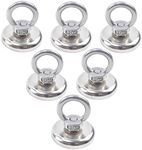 OCEUMAOA Strong Neodymium Magnets Fishing 120lb Pulling Force Heavy Duty 1.42 inch(36 mm) Extra Strong Magnet Industrial Magnets for Retrieving in River and Salvage,6 Pack