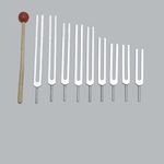 Tuningforkshop 9 Solfeggio Tuning Fork Set for Healing with Pouch+Mallet