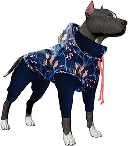 LovinPet Dog Jammies, Wound Care, Anxiety Relief Onesies for Dogs, Easy Wearing Large Dog Pajamas Pjs for Dogs, Reflective Strap Fishtopia Seascape Navy Prints Recovery Suit for Dogs XL