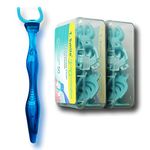 T.Smile Evolutionary Clean Dental Flossers, Kit of Mid-length Handle(s) Plus Refillable Heads (1 Handle +100 Extra Strength Refills)