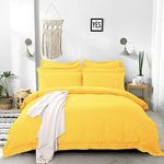 Tailored 1000TC Ultra Soft Quilt Cover/Doona Cover/Duvet Cover Set in Solid Plain Color (Queen, Yellow)