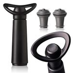 Vacu Vin Wine Saver Concerto - Black - 1 Pump 2 Stoppers - Wine Stoppers for Bottles with Vacuum Pump and Pourer - Reusable - Made in The Netherlands