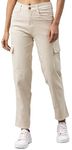 ADBUCKS Womens High-Rise Stretchable Clean Look Joggers (36, Beige)