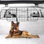 HAITRAL Adjustable Dog Car Barrier, Universal-Fit Dog Barrier for SUVs,Cars,Trucks, Heavy-Duty Wire Mesh Pet Divider Dog Guard,Back Seat Dog Separator Gate for Cargo Area,Safety Car Travel Accessories