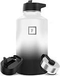 IRON °FLASK Sports Water Bottle - 64 Oz 3 Lids (Straw Lid), Leak Proof - Stainless Steel Gym & Sport Bottles for Men, Women & Kids - Double Walled, Insulated Thermos, Metal Canteen