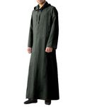 YAOHUOLE Mens Long Sleeve Casual Muslim Thobe Islamic Drawstring Hood Kaftan Robe Abaya with Pocket Dark Gray L