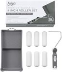 Luigi's Small Paint Roller Set - Roller Sets for Painting - Paint Rollers and Trays Sets - Mini Gloss or Paint - Foam Small Roller and Tray Kit - Roller Brush for Painting - 6 Pack