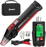 KAIWEETS Circuit Breaker Finder with LCD Display, GFCI Outlet Tester, Electrical Circuit Tracer Tool with NCV Test & Flashlight, Includes Carrying Case and Adapters- KT301P