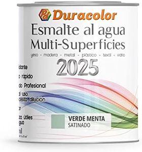 B BRIDECO Esmalte al Agua Multi Superficie - Color Satinado Verde Menta - 750 ml - Acabado Brillante - Sin Olor - Resistente a Golpes, Roces y Manchas - Antioxidante - Rápido Secado - Duracolor