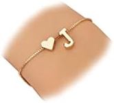 Initial Bracelet Letter Bracelets for Women Personalized Initial Bracelet 26 Letters Alphabet Bracelet for Teen Girls Gold Heart Bracelet Sister Bracelet Gifts for Girls