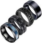 4Pcs Mens Rings Set Anxiety Spinner
