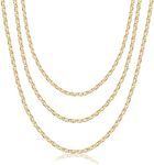 Barzel 18K Gold Plated Mariner Layered Necklace, 16-20 inches, with a 2 inch extension, Layered Necklace for women, High Polish Finish, Made In Brazil