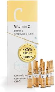 Serum Vitamine C Anti Taches Brunes Visage -25% de Tâches de Vieillesse en 3 Mois, 57% de Collagene, Vitamine C Serum Visage 7x2ml Ampoules, Serum Anti Tache Visage et Anti Age - Elemental Care