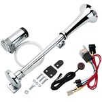 Loud Air Horn (12V, Chrome 1 tube horn with wire and button)