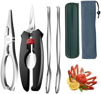 Nsoicrac crab crackers and tools-seafood crackers and tools,crab crackers,Crab Leg Crackers and Tools includes 1 crab scissors, 2 Crab Leg Forks/Picks and 1Seafood Scissors & Storage Bag