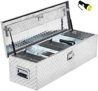 GAOMON 30 Inch Truck Bed Tool Box Heavy Duty Aluminum with Sliding Shelf, Diamond Plate ToolBox for Pick Up Truck RV Trailer, Trailer Toolbox Storage with Side Handle, Lock and Keys