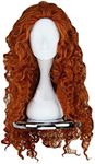 Angelaicos Women's Fluffy Wavy Party Halloween Costume Cosplay Wig Long Brown