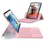 ESR Ascend for iPad 10th Keyboard Case with Trackpad, Magnetic Detachable Keyboard with Backlit Keys, Fully Adjustable Portrait/Landscape Stand, Pink
