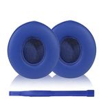 Aiivioll Earpads Cushions Replacement Compatible with Beats Solo 2 & Solo 3 Wireless On-Ear Headphones, Ear Pads with Soft Protein Leather and Memory Foam (Dark Blue)