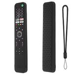 Oboe Silicone TV Remote Cover Case Compatible with Sony Smart Tv Voice Remote RMF-TX520P /A80J/X80J/X85J/X90J/X95J Remote Cover with Lanyard (Black) [Remote NOT Included]