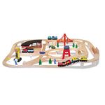 Melissa & Doug Wooden Railway Set, Vehicles, 130 Pieces, 43.18 cm H x 12.7 cm W x 71.12 cm L