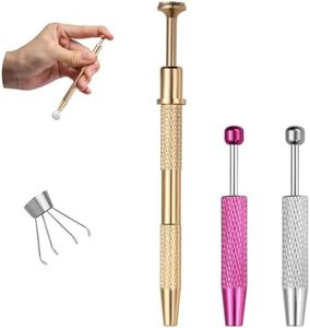 VOJO Piercing Ball Grabber Tool Kit 16G,18G Stainless Steel Flat Back Earrings Applicator with Threaded & Threadless Insertion Pins for Ear Nose Lip Body Jewelry Changes (Silver+Pink+Rose Gold Ball Grabber Tool)