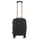 it luggage Fashionista Abs Suitcase 54 Cm Small Hard 8 Spinner Expandable Trolley (Black)