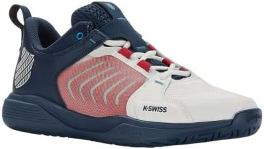 K-Swiss Men's Ultrashot Team Tennis Shoe, Blanc De Blanc/Blue Opal/Lollipop, 11 M
