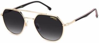 Carrera CA303/S W97 53MM Gold Stripe Black / 90 Dark Grey Shaded Sunglasses for Men for Women + BUNDLE With Designer iWear Complimentary Eyewear Kit