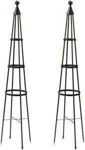 Achla Garden Obelisks, Graphite Colored, 61.5", Pack of 2