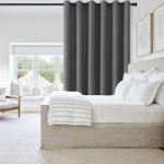 DWCN Total Privacy Room Divider Blackout Curtain - Thermal Curtains for Patio Door, Living Room, Bedroom Partition and Shared Office Space, 1 Grommet Curtain Panel, 8.3ft Wide x 7ft Tall, Dark Grey