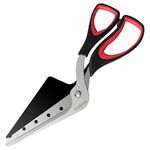 Asdirne Pizza Scissors, Pizza Cutter with Shovel, Food-Grade Sharp Stainless Steel Blade and Soft Grip Handle, Multifunctional Kitchen Scissors, 27cm, Black/Red