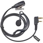 HYS Walkie Talkie Headset Radio Earpiece Compatible with Kenwood Baofeng UV-5R Mini BF-888S Kenwood Quansheng UVK5 2 Pin Two Way Radio, Inline Mic, G-Shape (K-1)