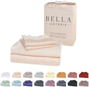 Bella Coterie Luxury King Bamboo Sheet Set | Organically Grown | Ultra Soft | Cooling for Hot Sleepers | 18" Deep Pocket [Champagne]