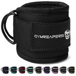 Gymreapers Ankle Straps (Pair) For Cable Machine Kickbacks, Glute Workouts, Lower Body Exercises - Adjustable Leg Straps with Neoprene Padding (Black, Pair)