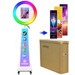 HITUGU Portable Photo Booth for iPad 10.2in 10.9in 11in 12.9in, Metal Shell Selfie Station photobooth Machine,RGB Ring Light,Free Custom Logo,Remote Control,for Parties,Wedding,Exhibition