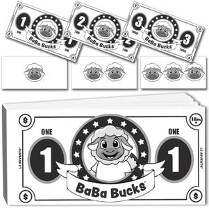 LIL ADVENTS Baba Bucks 100pcs Educational Behavior Rewards Play Money for Toddlers: Visually Count Collect & Cash in, Learning Skills, Math Games for Toddler, Easy Counting, Safety Tested 18M+