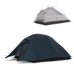 Naturehike Upgraded Cloud Up 3 Person Tent Lightweight Backpacking Tent for Camping Hiking (Navy Blue-20D Nylon)