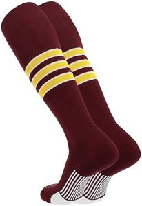 TCK Performance Baseball/Softball Socks (Maroon/White/Gold, X-Large)