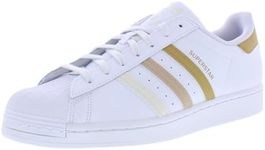 adidas Originals Men's Superstar Sneaker, White/Golden Beige/Magic Beige, 12