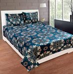 RD TREND 190 GSM Flannel Warm Bedsheets for Winter, Double Flat Size 90 x 100 Inches, 2 Pillow Covers 18 x 28 Inches (Teal Green, Double Flat)