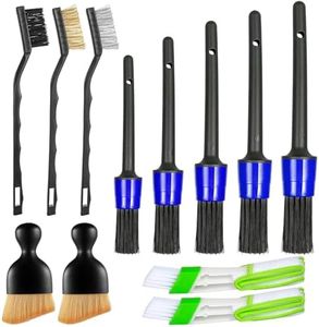 GOTRUST 12pcs Kit de Pinceau Detailing Auto Auto, Brosse Nettoyage Voiture Multifonction, Brosses de Détail de Voiture Interieur Exterieur pour Lavage Roue Moteur Tableau de Bord