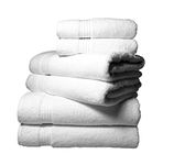 Textiles Direct Lycian 650 GSM Turkish Cotton 5 Peice Towel Set in White