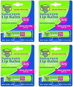 Banana Boat Sunscreen Lip Balm Aloe Vera With Vitamin E SPF 45 0.15 oz (Pack of 4)