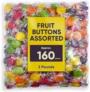 Assorted Fruit Buttons Hard Candy - 2 Pounds Approx 160 Pieces Assorted Candy - Holiday Candy Old Fashioned