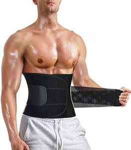 Bingrong Faja Deporte Entrenador de Cintura Entrenador Faja Reductora Faja de Fitness Neopreno Cintura Fajas Deportivas Lumbar Hombre Velcro (Negro, X-Large)