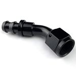 10AN 45 Degree AN 10 Female Swivel Push-on/Lock Hose Barb Fuel Oil Line Fitting End Aluminum Black